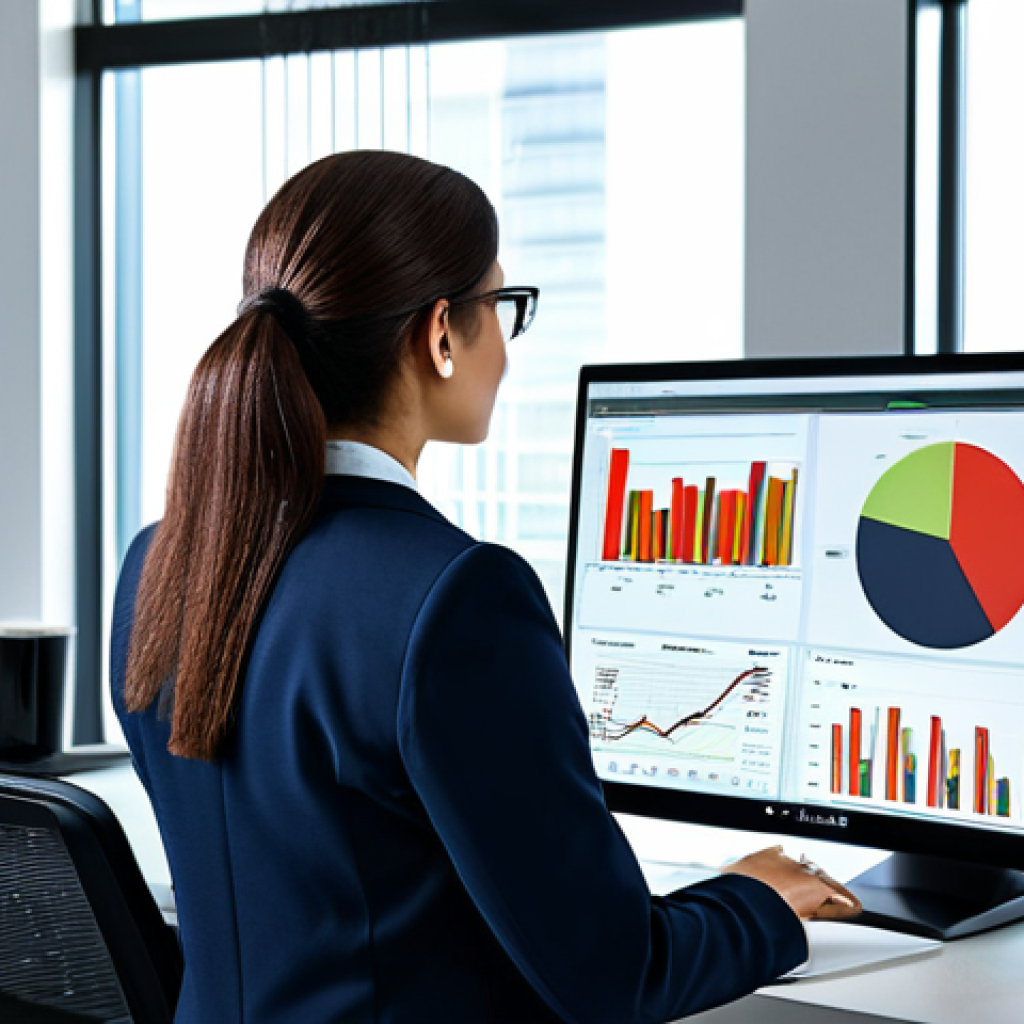 **
"A marketing analyst in a modern office setting, reviewing data dashboards on multiple monitors. She is wearing a professional, modest business suit, fully clothed, appropriate attire. The scene emphasizes data visualization and analytical thinking. Safe for work, perfect anatomy, natural proportions, professional photography, high quality."
**