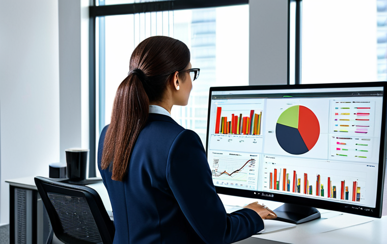 **
"A marketing analyst in a modern office setting, reviewing data dashboards on multiple monitors. She is wearing a professional, modest business suit, fully clothed, appropriate attire. The scene emphasizes data visualization and analytical thinking. Safe for work, perfect anatomy, natural proportions, professional photography, high quality."
**