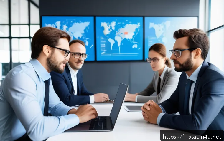 통계분석가를 위한 협상 기술 - A professional French business meeting scene in a modern office with diverse participants including ...