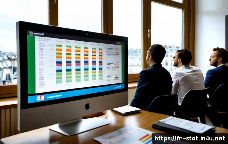 통계분석 프로젝트 실패 원인 분석 - Photorealistic French business analytics team in a modern Paris office reviewing a failed statistica...