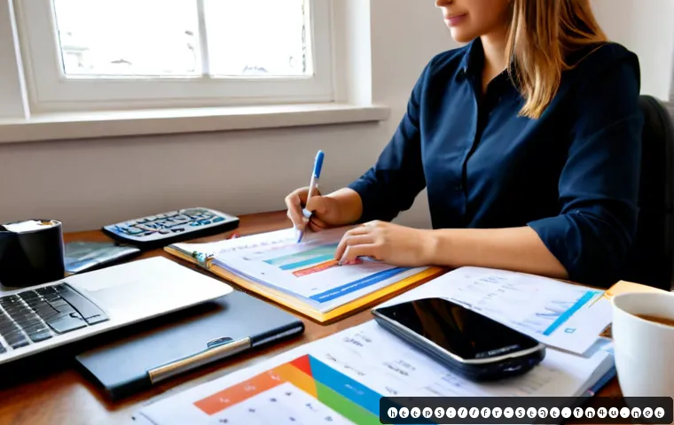 통계분석 취업 준비 체크리스트 - Photorealistic French job seeker preparing for a statistical analysis career, seated at a clean home...